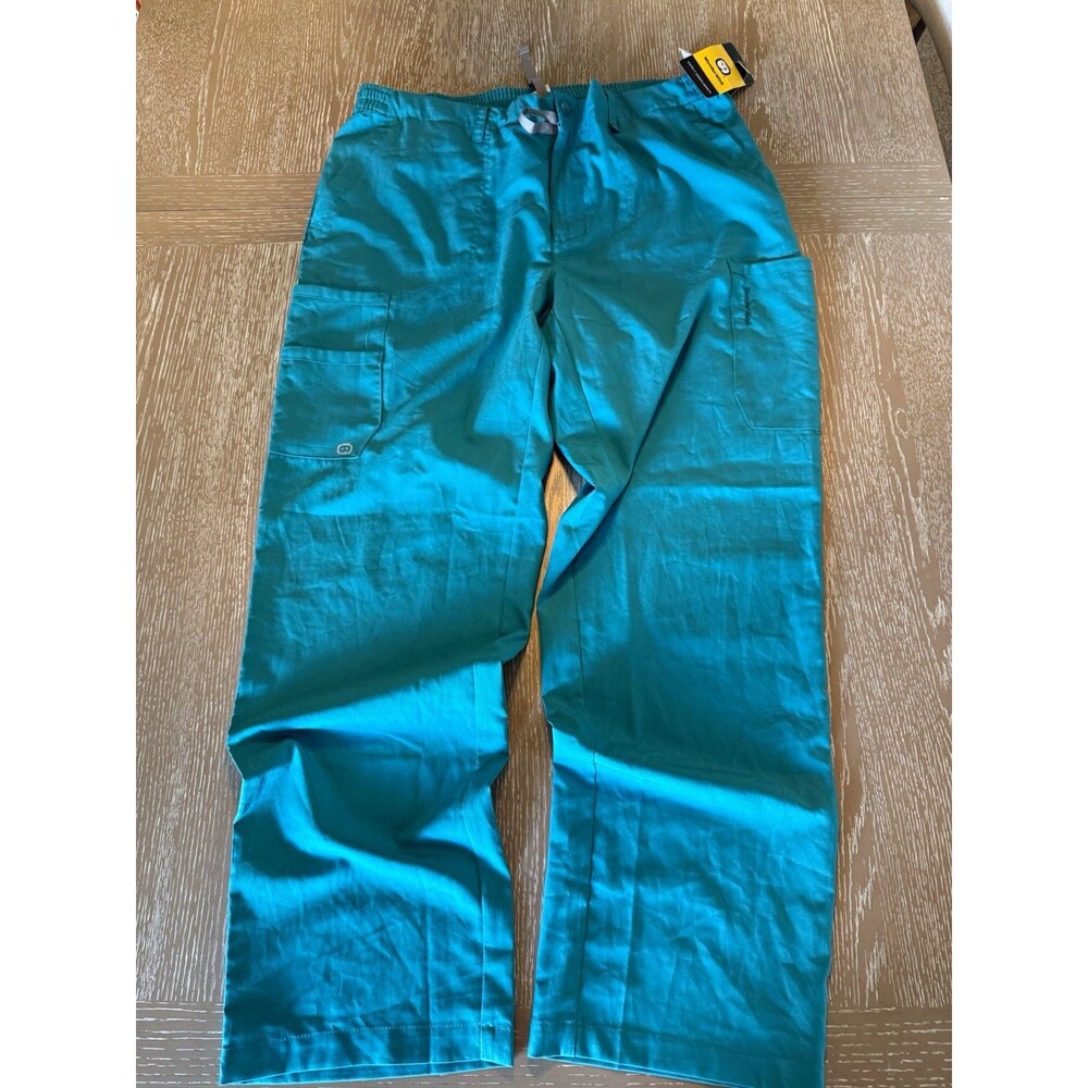 WonderWink Pro Men's Modern Fit Scrub Pants Teal XL Solid Twill Poly MPN 5619